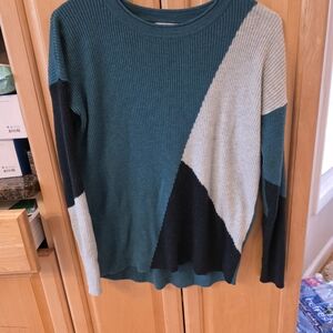 Smartwool Teal, Gray, and Black Crew Neck Sweater